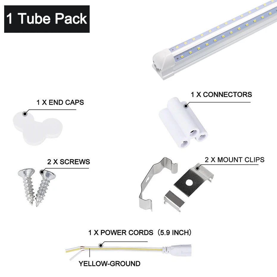 20W V-Shape T8 LED Tube 57cm 96-LED SMD2835 2000lm 270° Clear Milky AC 85-265V 2ft