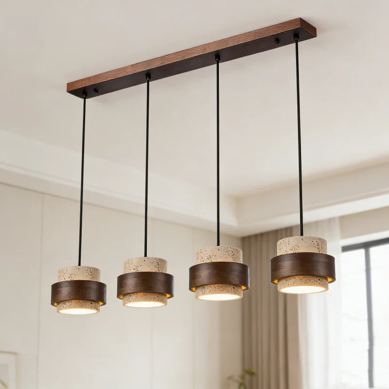 Modern Minimalist Natural Stone E26 E27 Pendant Lamp White Gray Through-Carved AC 90-260V