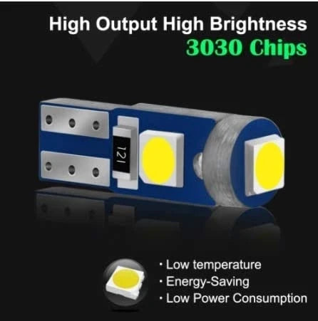 T5 W3W W1.2W LED Dashboard Bulb 3-SMD3030 1W Canbus DC 12V 7 Colors 2-10 Pack