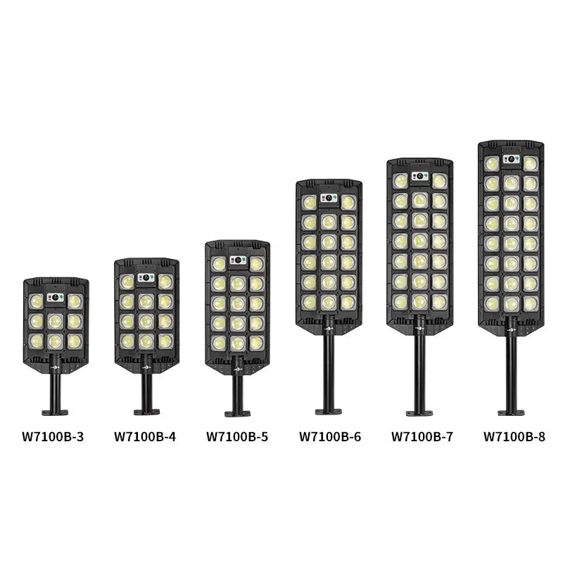 Solar LED Street Light PIR Motion Sensor 3 Modes Remote Control IP65 ABS 6V 5W Panel 4 to 8 Panel Configurations Garden Courtyard