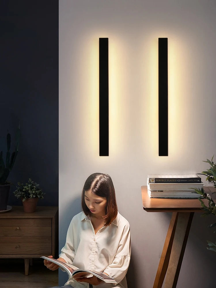 Modern Nordic LED Outdoor Wall Lamp IP65 Metal Acrylic Black Dimmable Remote AC 110-240V