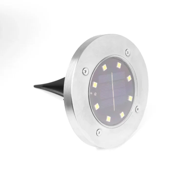 Solar LED Underground Ground Light 8 or 20 LED IP65 Stainless Steel ABS Dusk to Dawn Auto Sensor Warm White Cool White Garden Path Driveway