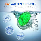 IP68 RGB LED Swimming Pool Light 18W 25W 35W DC 12V Wall Mounted Remote Control ABS PC Resin Filled D230mm Spa Pond Villa