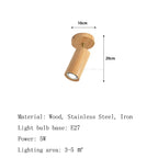 Modern Wood Ceiling Spotlight 5W 10W 15W 20W E26 1 2 3 or 4 Head Surface Mounted Adjustable AC 90-260V Kitchen Dining Room Bedroom