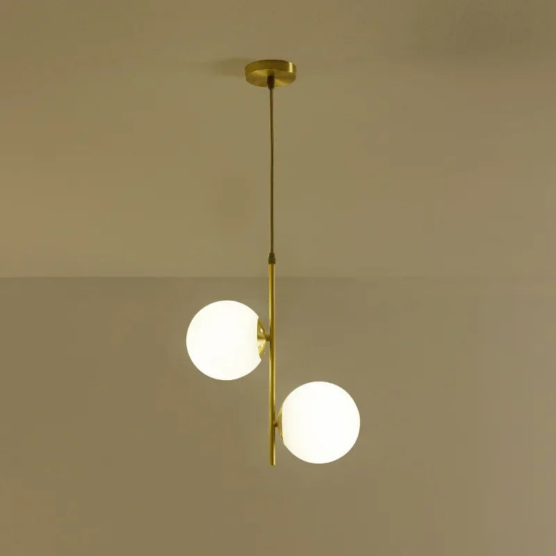 Nordic Glass Ball LED Pendant Chandelier 2 or 3 Heads G4 12cm Ball Black Gold AC 85-265V