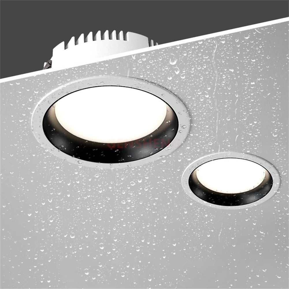 Dimmable Epistar LED Recessed Downlight CRI 90+ 110lm/W PF 0.95 AC 90-260V Ivory Brushed