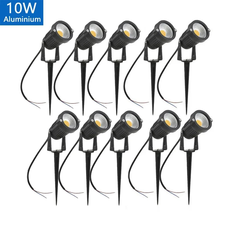 IP65 LED Garden Lawn Spike Light 5W 10W 15W AC 85-265V or DC 12-24V Aluminum ABS Warm White Cool White RGB Outdoor Landscape
