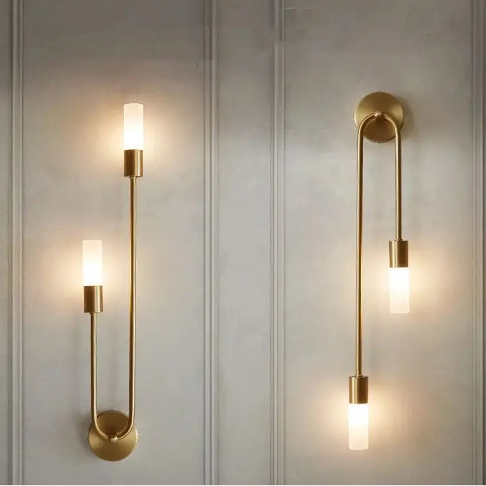 Nordic Minimalist G9 Wall Lamp Iron Black Gold Up Down Touch Switch AC 90-260V 2-Light