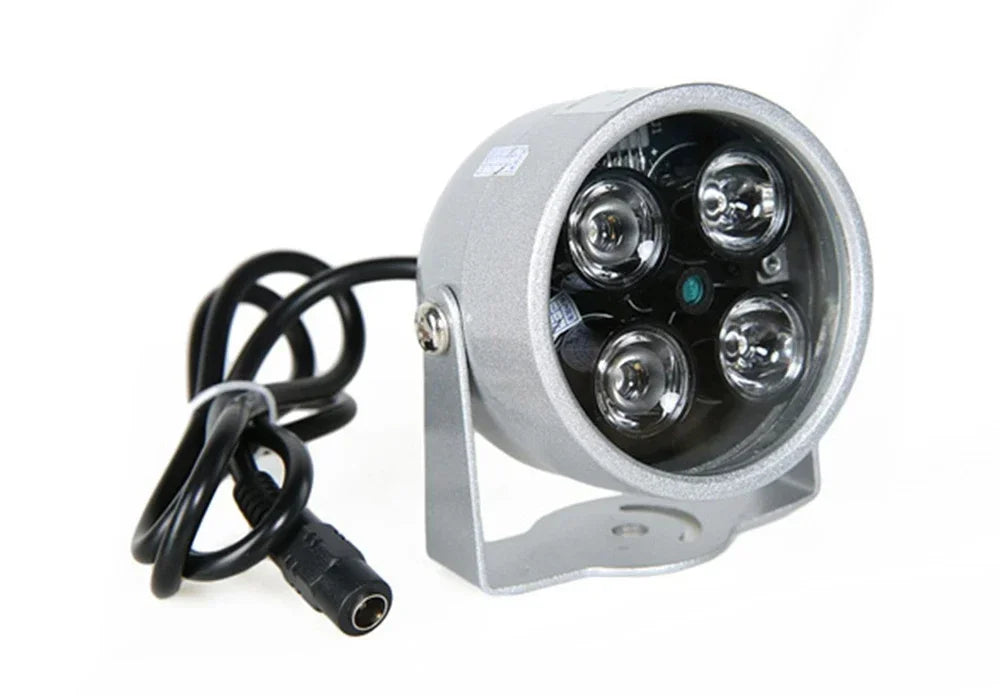 4-Array IR LED Illuminator CCTV Night Vision 10-40m Auto Sensor DC 12V Waterproof 60x55x75mm