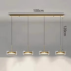Modern Multi-Head Glass Pendant Light 1 3 4 Heads 5-60W Ironware Dimmable AC 90-265V