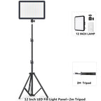 8/12 Inch LED Photography Video Panel Light 12W 15W 1700lm CRI 85+ 2800-7000K 5V USB-C Tripod