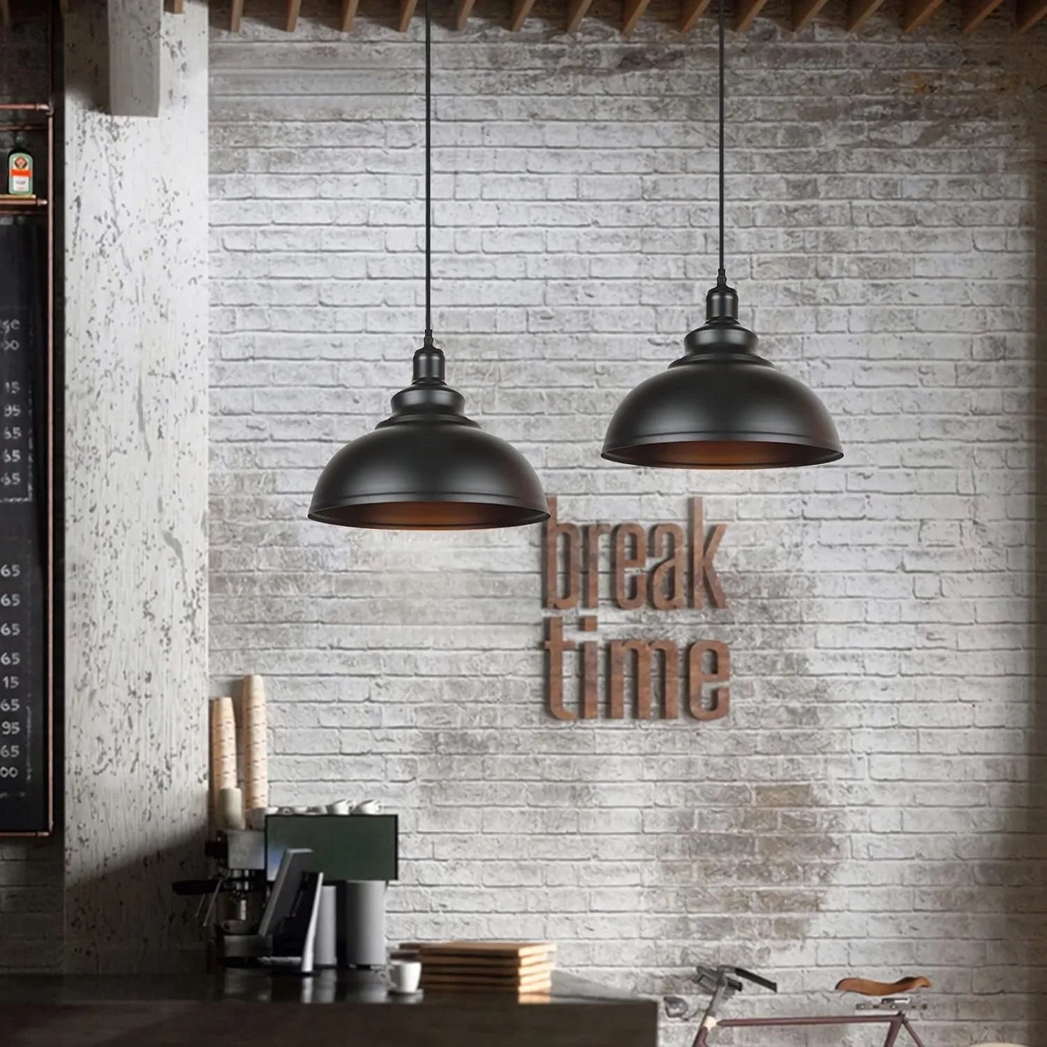 Vintage Industrial Iron Pendant Chandelier E26 Single Head Semi Flush Mount Touch Switch AC 90-260V Kitchen Dining Room Bar