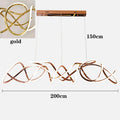 Modern Linear Alloy Acrylic Pendant Chandelier 130-200cm 80-150W Dimmable Remote AC 90-265V