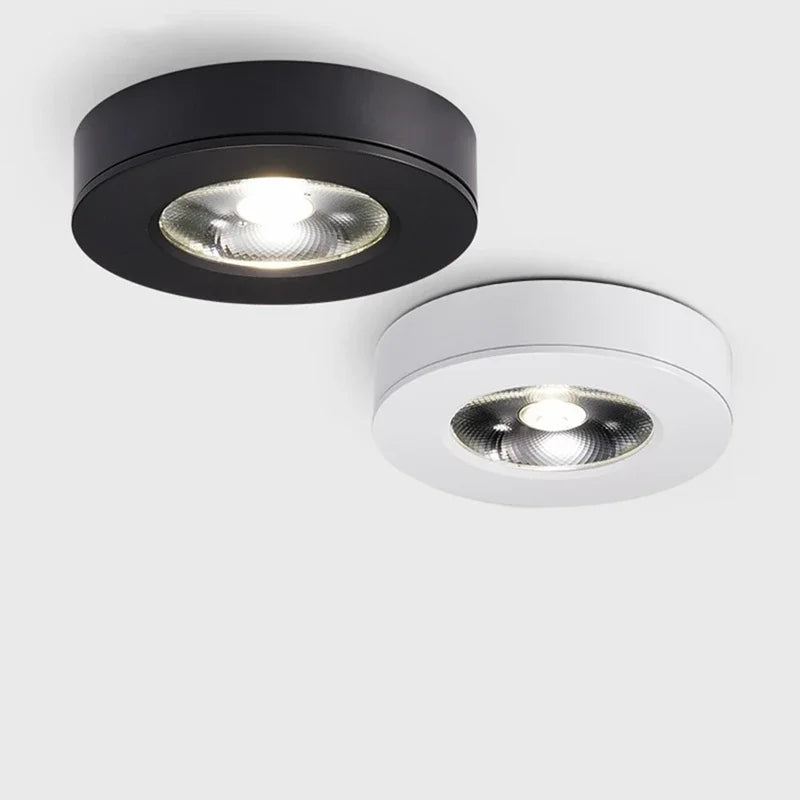 Ultra Thin Surface Mounted LED Downlight 7W 9W 12W 15W 18W 20W Polished Aluminum Knob Switch AC 90-260V Indoor Ceiling Light