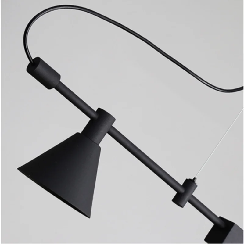 Nordic Designer LED Chandelier Pendant Light Black Iron Flush Mount Dining Room Kitchen Bar Table AC 90-260V