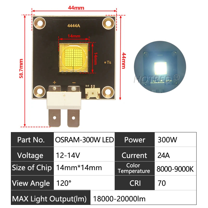 OSRAM High-Power LED Chip 40W 60W 80W 150W 200W 300W 400W Cold White 7000-9000K Copper