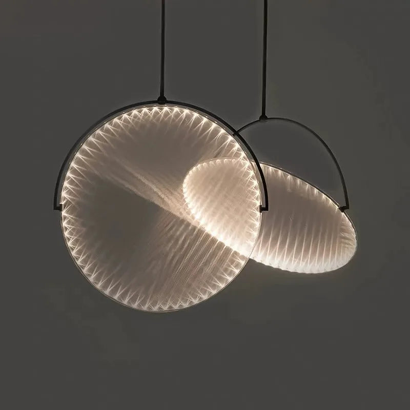 Nordic Fabric Pendant Light Creative Art Dining Table Restaurant Iron Polished Chrome 90-260V