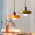 Nordic Glass LED Pendant Light E26 Single Head Cord Pendant Baked Paint Hardware AC 90-260V Bedroom Dining Room Parlor
