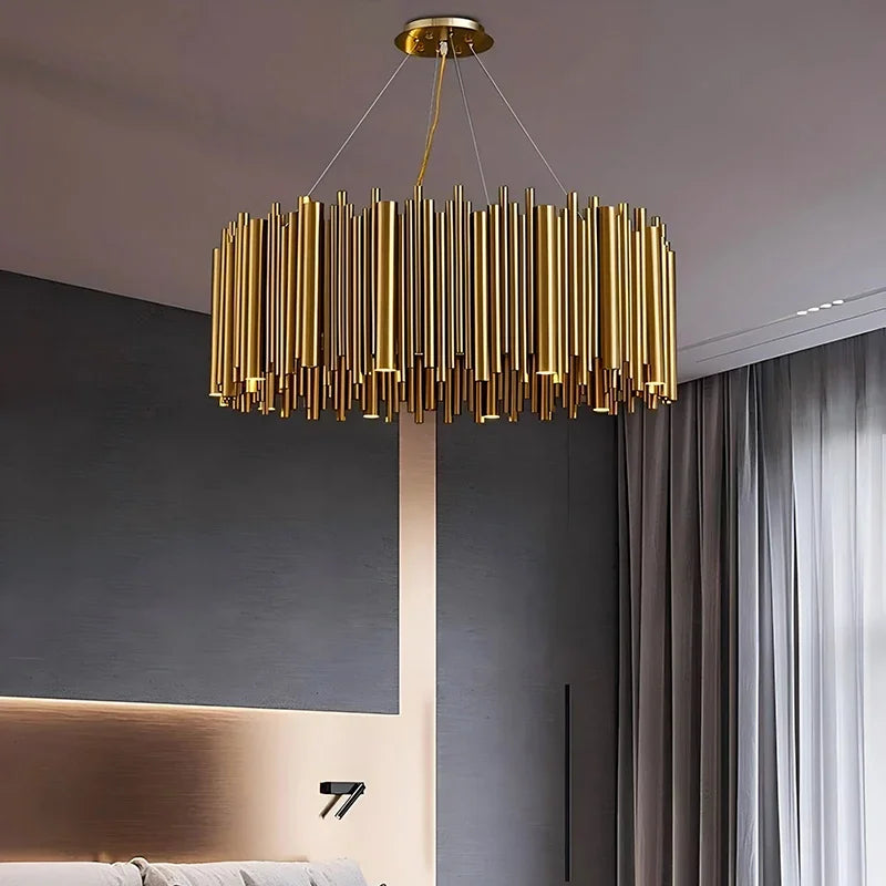 Modern Luxury Ironware Pendant Chandelier D60-120cm 86-195W Dimmable Remote AC 90-265V