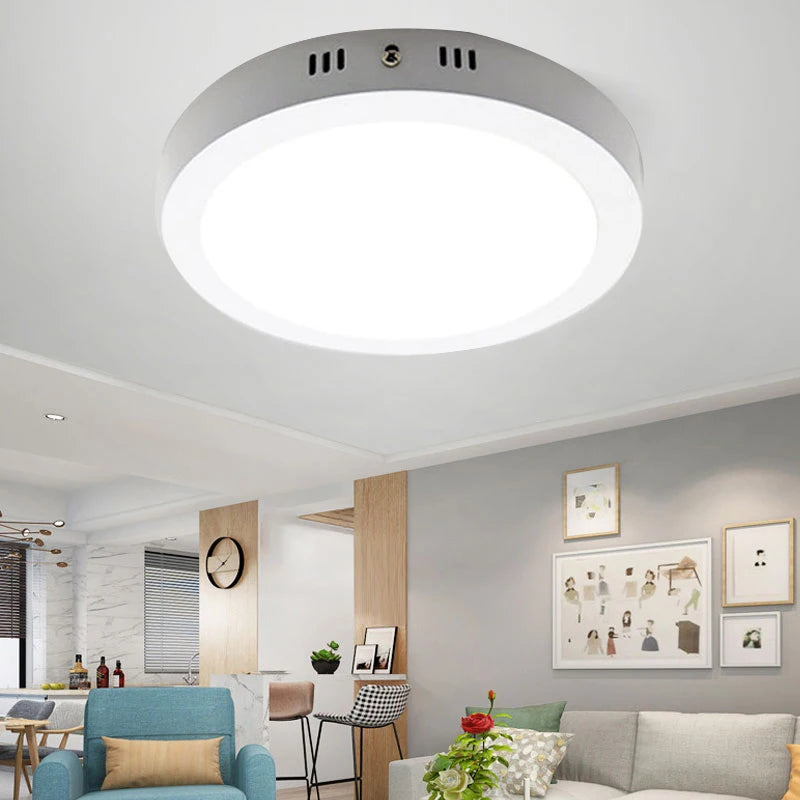 Ultra-Thin LED Surface Ceiling Light 10W 15W 20W 30W Square Round CRI 90+ AC 90-265V