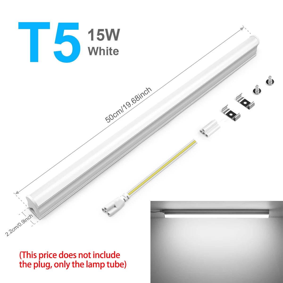 T5 LED Tube Light 15W 50cm SMD2835 CRI 80+ AC 85-265V Warm Neutral Cool White Aluminum