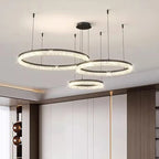 Modern Tiered Ring Crystal Acrylic Pendant Chandelier D40+60+80cm 100W Dimmable AC 90-265V