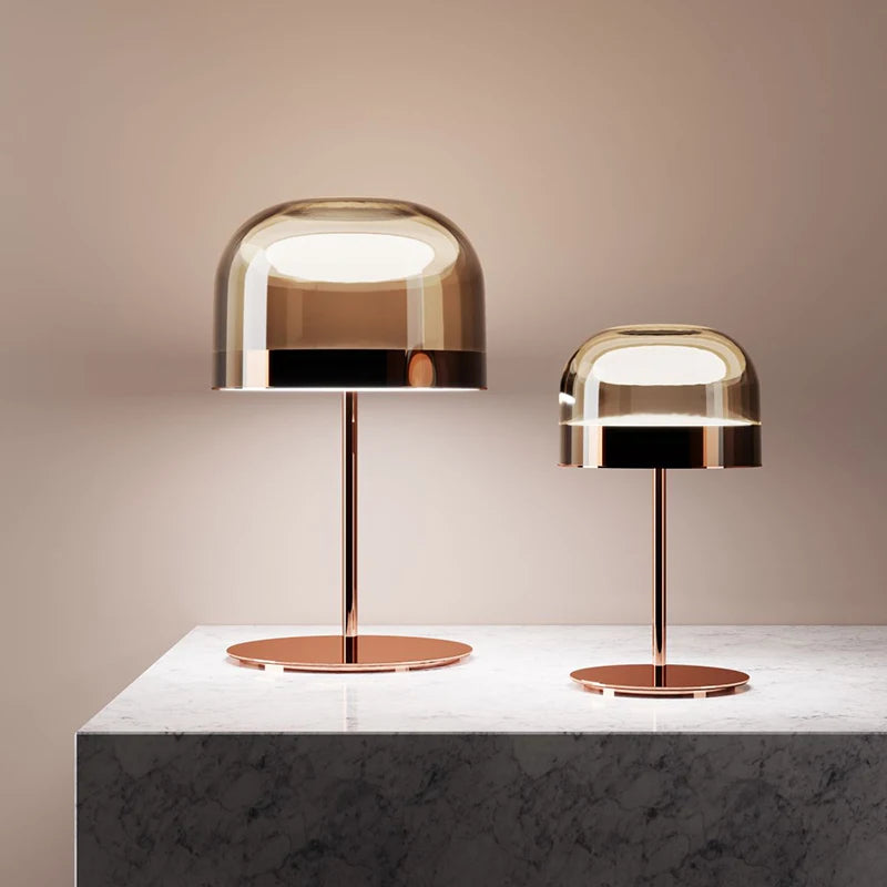 Post-Modern Italian Style Glass Table Lamp Iron Touch Switch AC 100-240V 3-5m² Bedroom