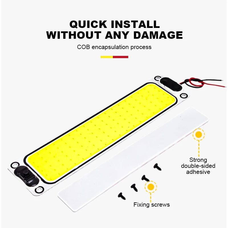 BLALION COB LED Interior Strip Light 30W 600lm 12-24V IP67 On/Off Switch Van Truck Lorry