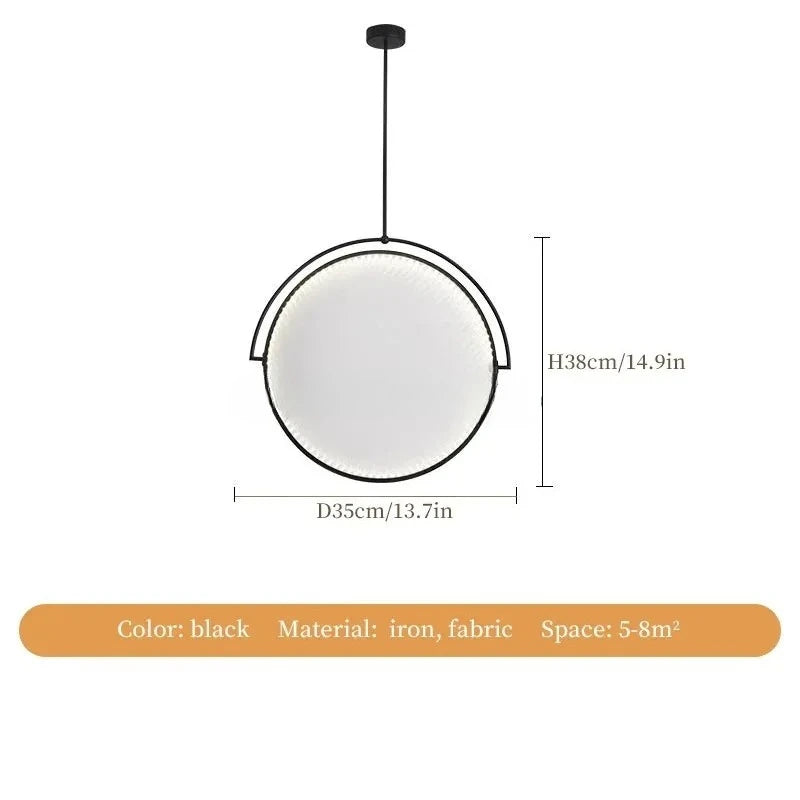 Nordic Fabric Pendant Light Creative Art Dining Table Restaurant Iron Polished Chrome 90-260V