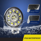 3-Inch 63W LED Work Light IP67 DC 9-32V Spot 30° Flood 60° 6300lm 6000K Stainless Bracket