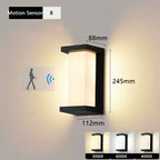 20W IP65 LED Outdoor Wall Lamp Radar Motion Sensor 3-6m AC 85-265V Black Porch Garden