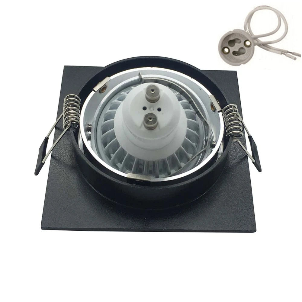 5-Pack Adjustable GU10 MR16 Spotlight Mounting Frame 80-85mm Cutout Black White Silver 5W LED