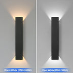 IP65 LED Outdoor Wall Lamp Up-Down 6W 18W 24W AC 85-265V White Black Aluminum Polycarbonate