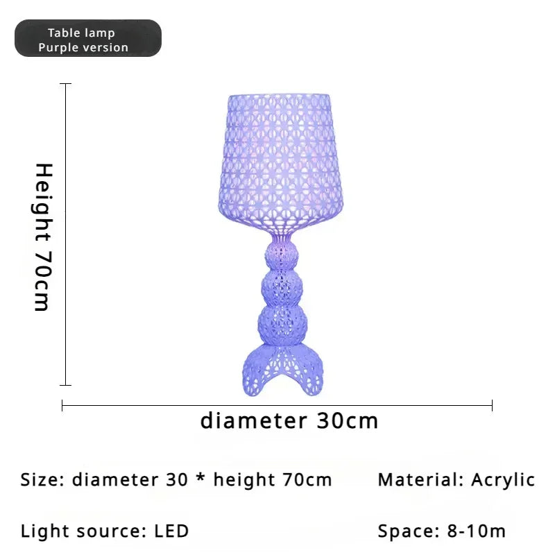 Italian Designer Hollowed Acrylic Floor Lamp E27 500x1650mm AC 110-240V White Black Blue