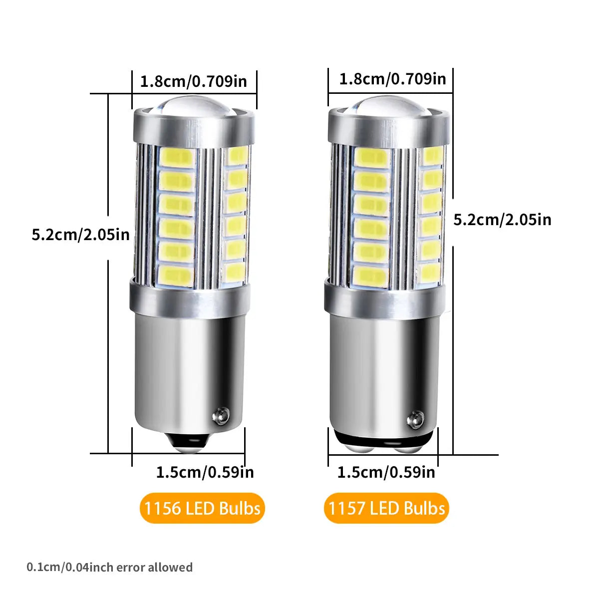 BA15S BA15D BAY15D BAU15S LED Bulb 5W 1200lm 5730 33SMD 12V Brake Signal 2 Pack