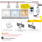 DC 12V Mini LED Spotlight Kit 1W 9-18 Pack Epistar IP65 15mm Cutout Dimmable Remote
