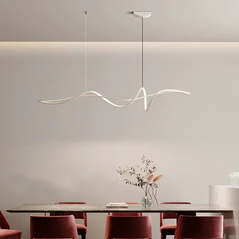 Modern Minimalist Dimmable LED Pendant Light 30W 35W Iron Acrylic White Black AC 90-265V
