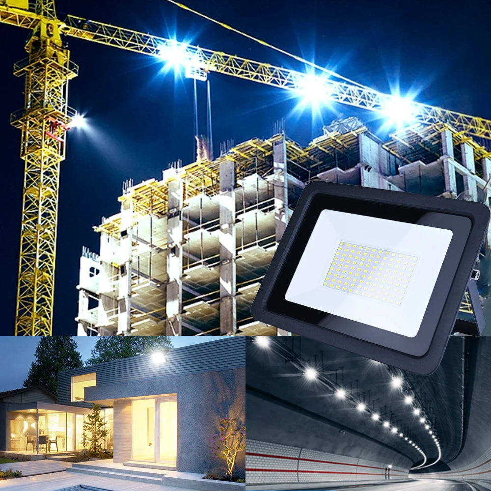 IP68 LED Flood Light 30W 50W 100W Aluminum Warm Cool White AC 175-265V 25cm Cable