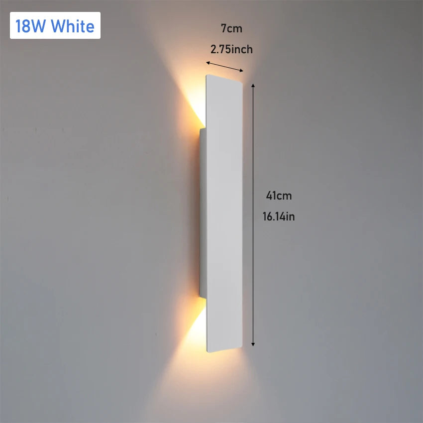 IP65 LED Outdoor Wall Lamp Up-Down 6W 18W 24W AC 85-265V White Black Aluminum Polycarbonate