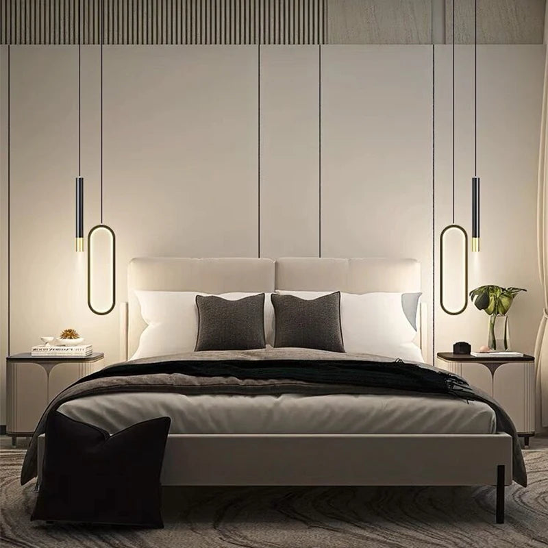 Nordic LED Pendant Light E26 E27 11W 3-Color Switchable Iron Acrylic Black Gold 90-260V
