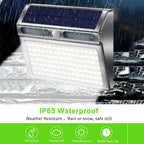 Solar LED Motion Sensor Security Light 112 LED Stainless Steel IP65 4 Modes 2200mAh 120 Degree 5 to 8 Meter Range Outdoor Wall Fence