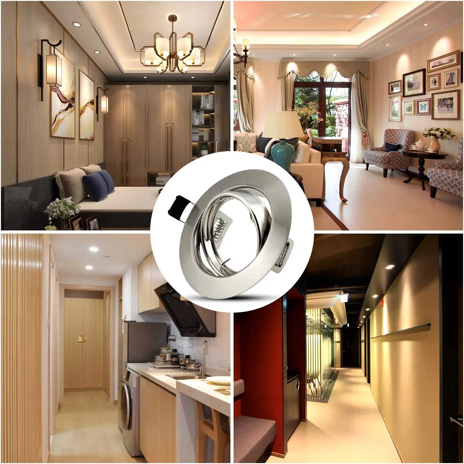 Recessed Ceiling Downlight Housing Frame 50mm Cutout for GU10 GU5.3 MR16 Spotlight Bulbs