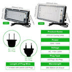 50W 100W UV LED Flood Light 395-400nm IP65 AC 110-220V US EU Plug Party Stage Blacklight