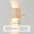 Nordic Wood Grain LED Wall Sconce G9 Single Head Up and Down Iron Dimmable Remote Control 3000K to 6500K AC 110-220V Bedroom Living Room
