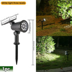 Solar LED Spotlight IP65 Waterproof 9 LED RGB 3 Lighting Modes 180 Degree Adjustable ABS Stake or Wall Mount Garden Yard Landscape