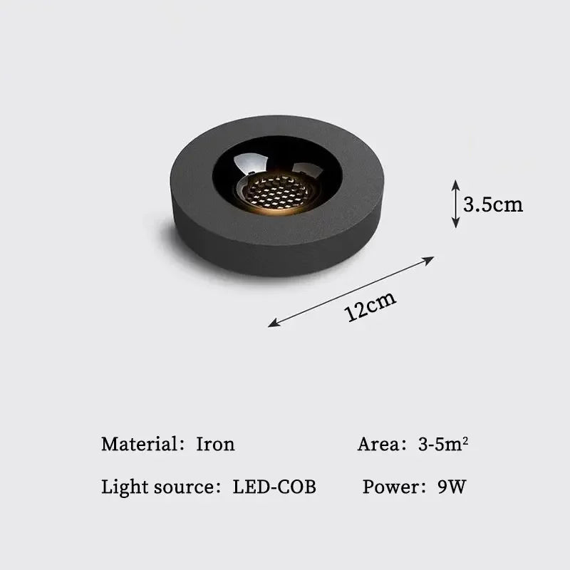 Ultra Thin 3.5cm Anti Glare LED Surface Mounted Downlight 9W Metal Honeycomb Mesh AC 90-260V Warm White Natural White Cool White Black White