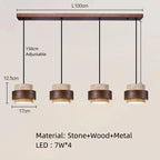 Modern Minimalist Natural Stone E26 E27 Pendant Lamp White Gray Through-Carved AC 90-260V