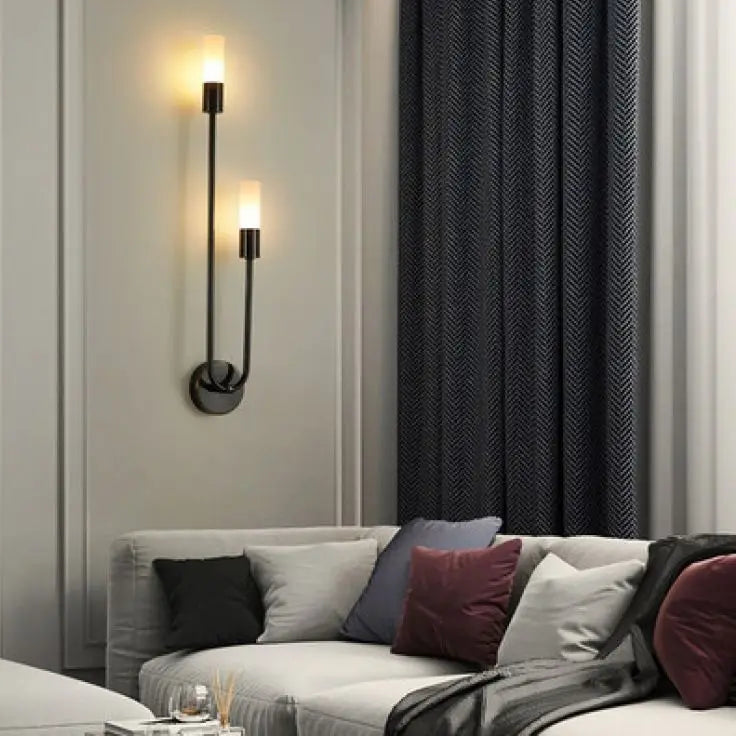 Nordic Minimalist G9 Wall Lamp Iron Black Gold Up Down Touch Switch AC 90-260V 2-Light
