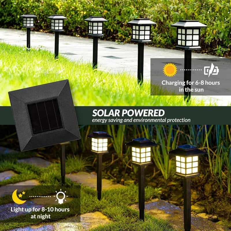 Solar Pathway Lights Outdoor Waterproof IP65 Garden Landscape Lighting 2 Pack