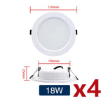 LED Recessed Downlight 5W 9W 12W 15W 18W Epistar DC12V DC24V AC110V 120° 4 Pack